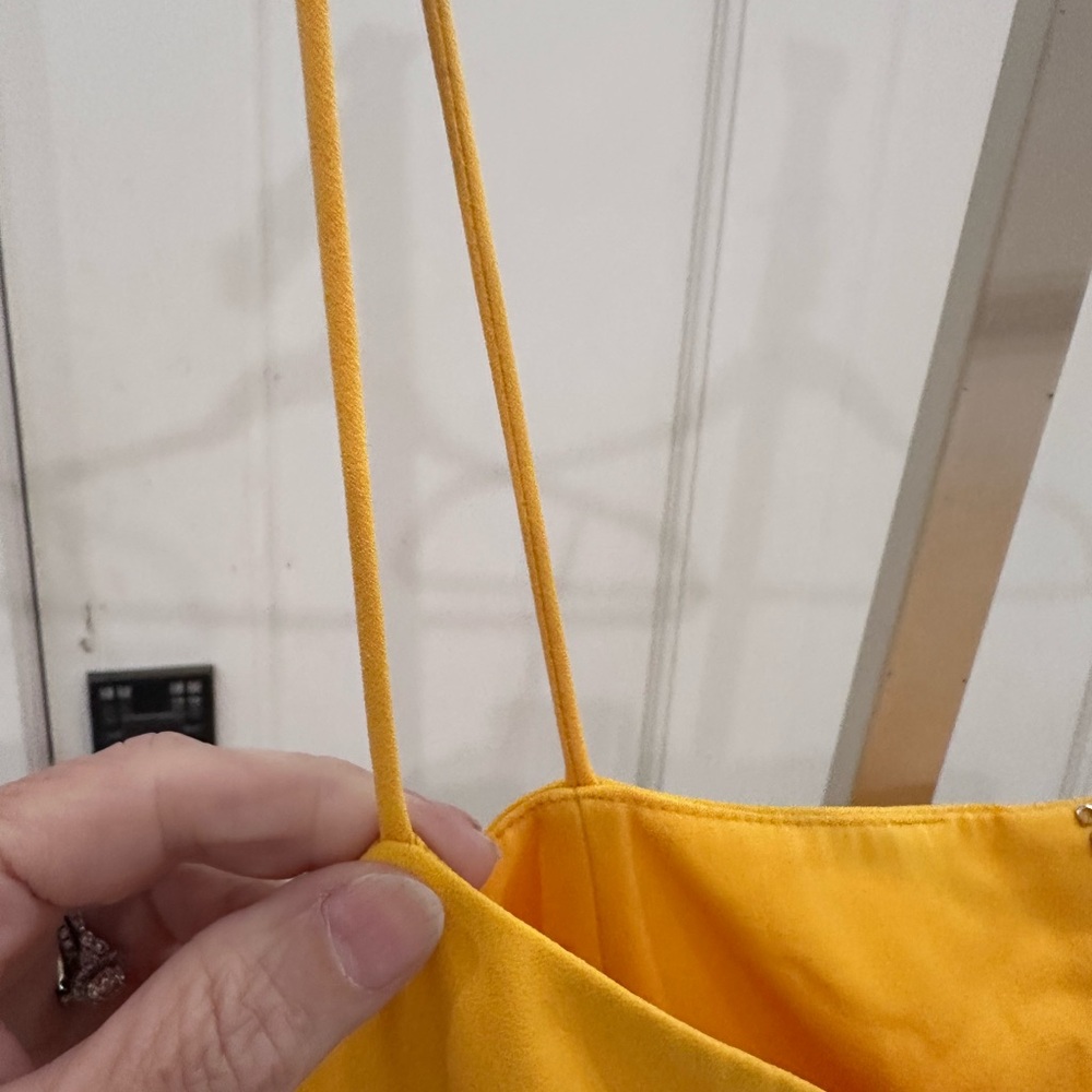 Obando Collective Yellow Pleated Spaghetti Strap Dress - Picture 5 of 10